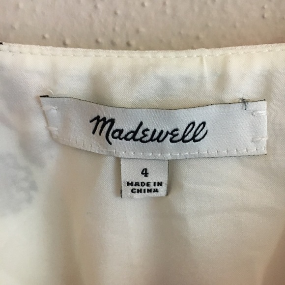 Madewell Ivory Silk Sandstar Vine Floral Dress - Picture 6 of 8